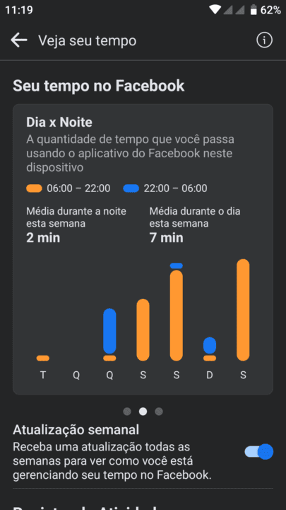 Facebook como consultar o tempo que você passou usando o App