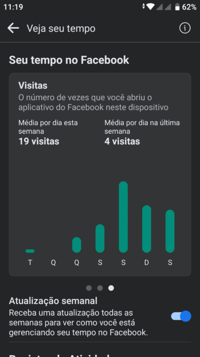 Facebook como consultar o tempo que você passou usando o App