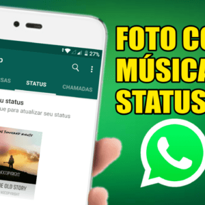 WhatsApp como colocar foto com música no Status