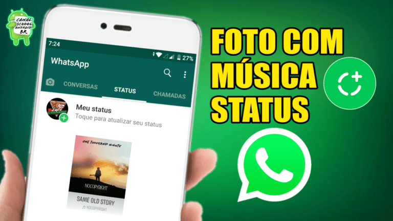 WhatsApp como colocar foto com música no Status