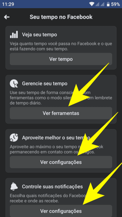 Facebook como consultar o tempo que você passou usando o App