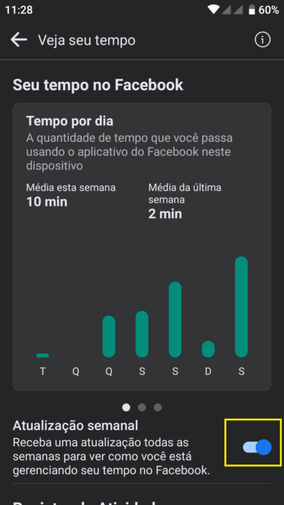 Facebook como consultar o tempo que você passou usando o App