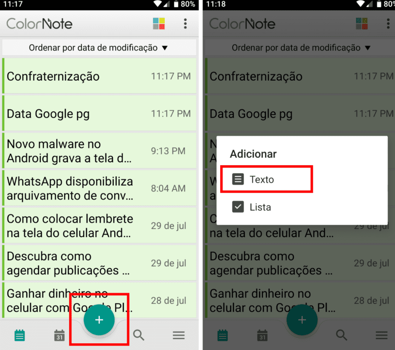 Lembrete na tela do celular como adicionar