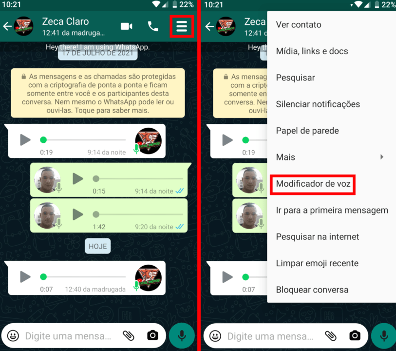 GbWhatsapp com modificador de voz