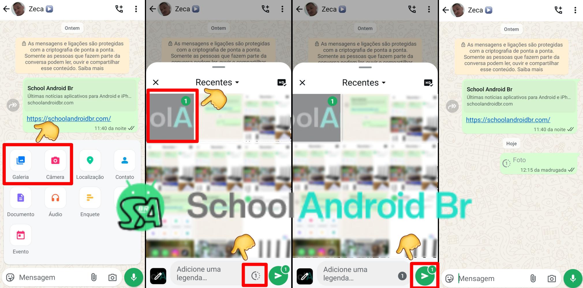 Como usar o recurso de visualização única no WhatsApp: Guia - School Android Br Enviar foto ou vídeo de visualização única no WhatsApp