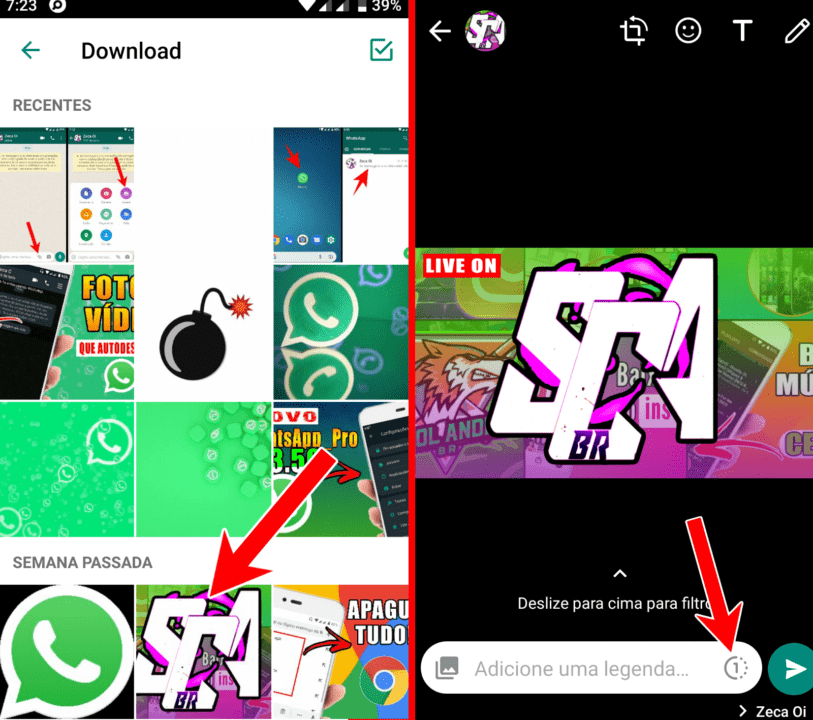 WhatsApp enviar fotos e vídeos de visualização única