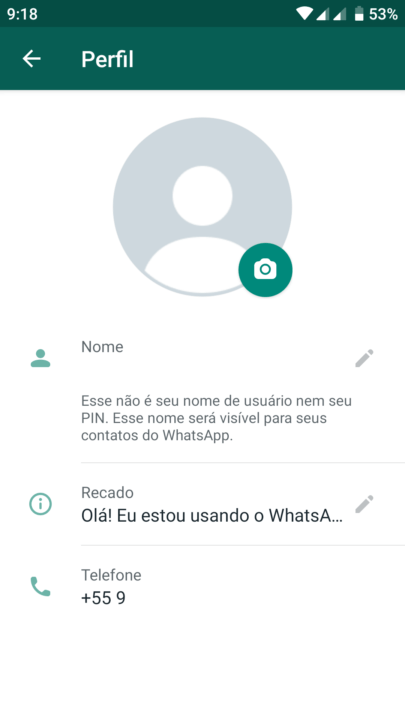 WhatsApp indentidade invisivel