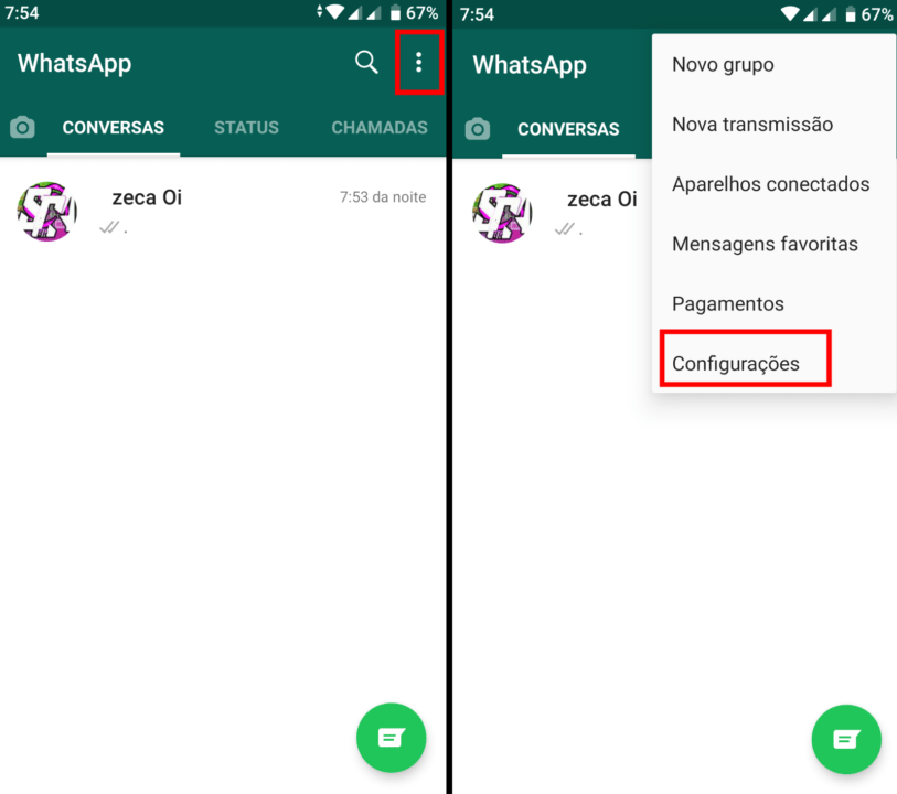 WhatsApp indentidade invisivel