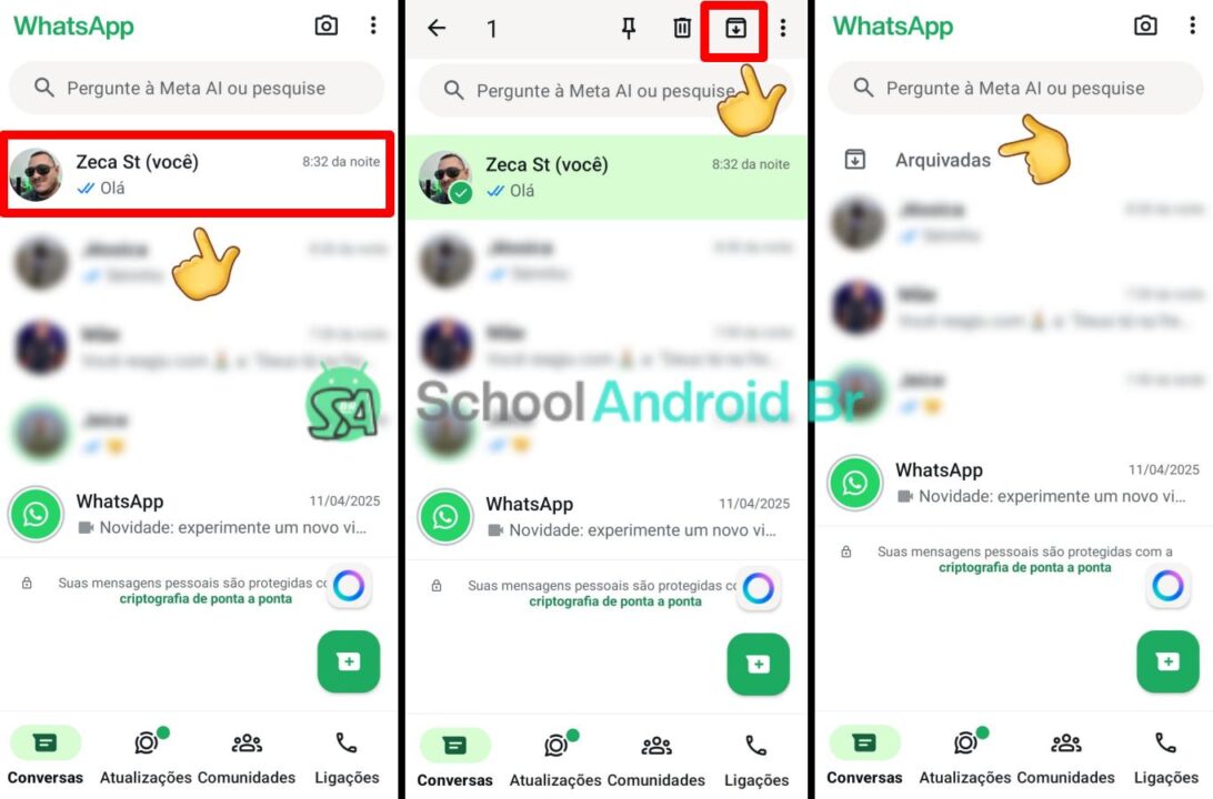 Arquivar conversa no WhatsApp Android