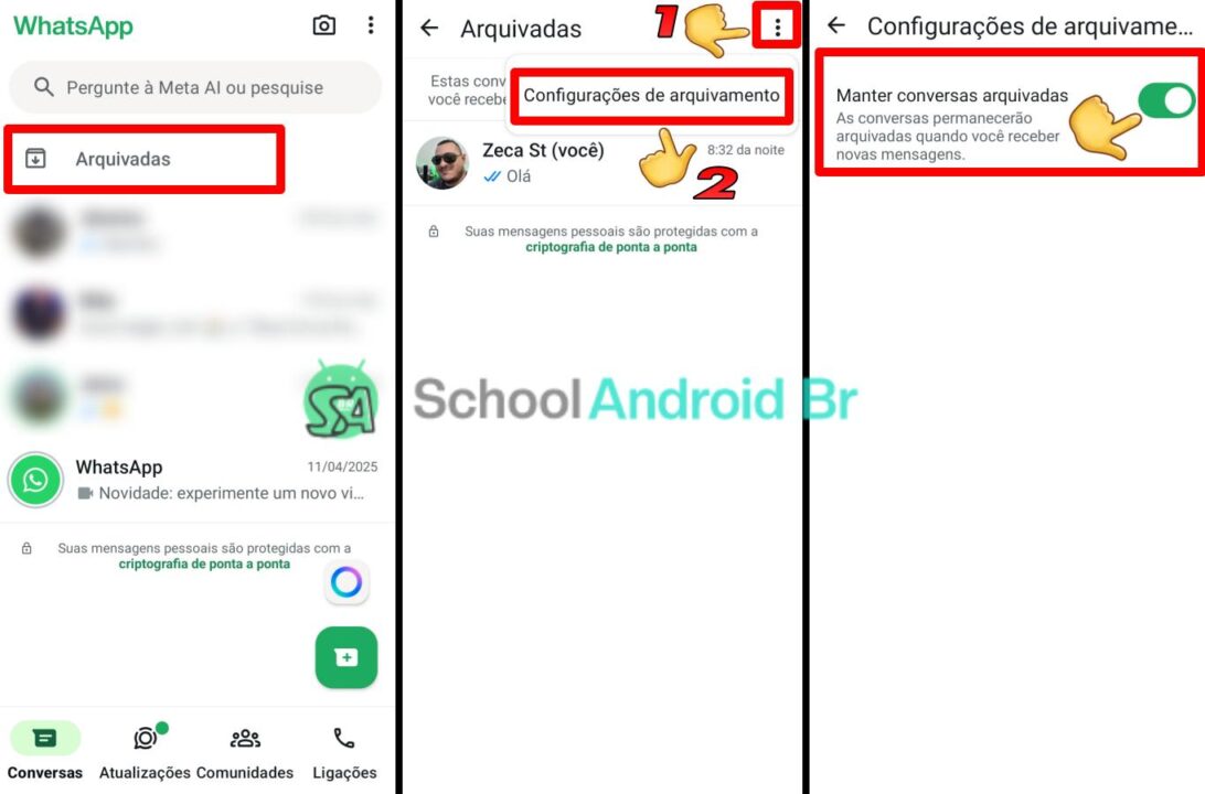Manter conversas arquivar no WhatsApp ao receber mensagem