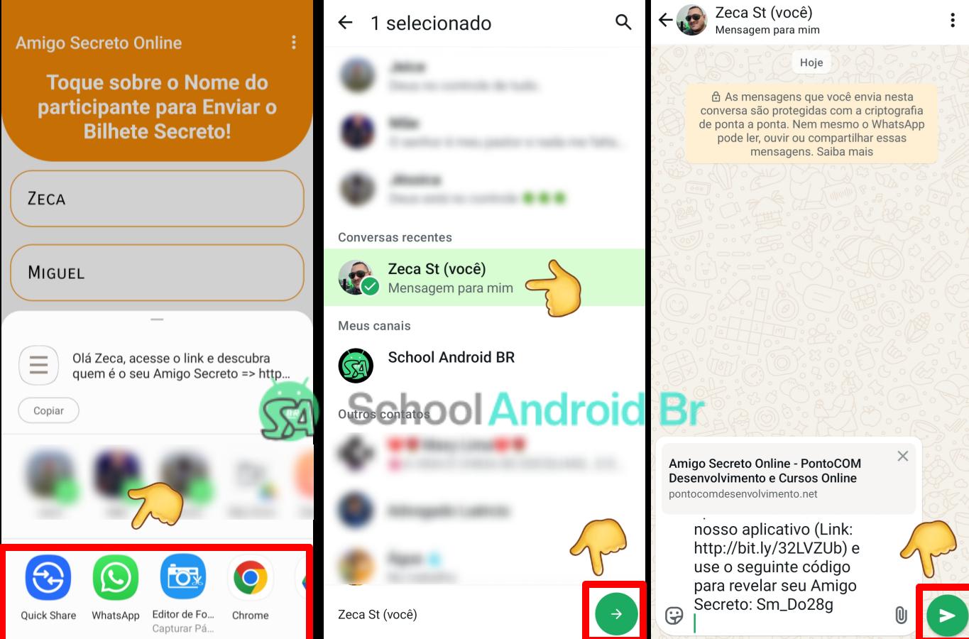 Como organizar um amigo secreto pelo WhatsApp: Passo a passo - School Android Br Enviando bilhete secreto pelo WhatsApp