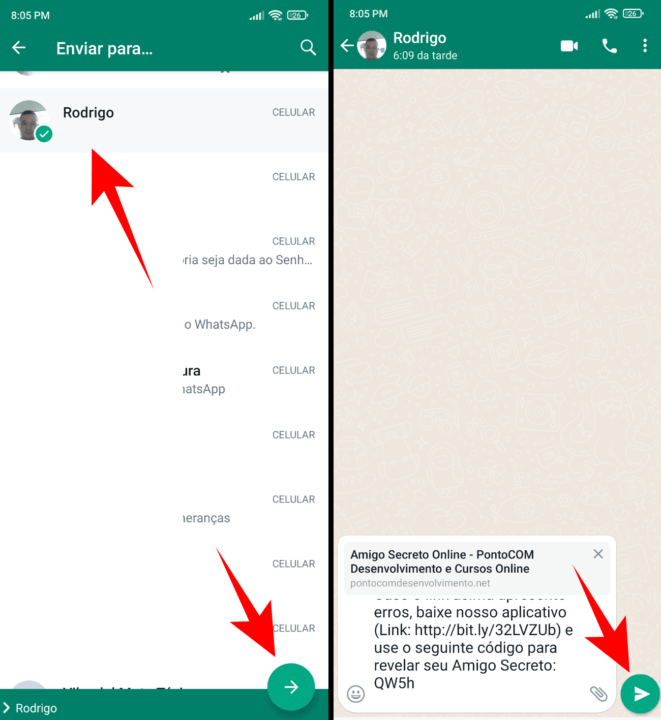 WhatsApp como fazer sorteio de amigo secreto/oculto