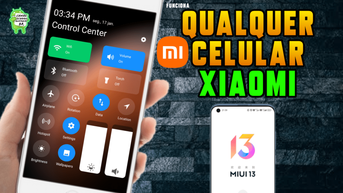 central de controle da MIUI 13 em celulares da Xiaomi