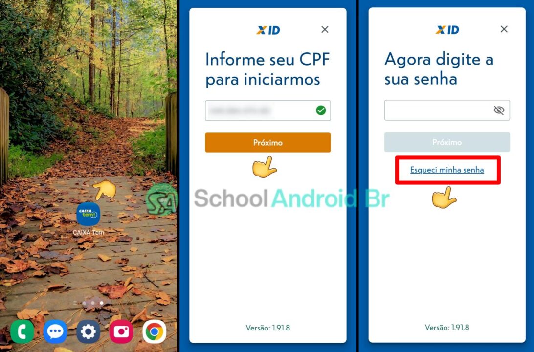 Como recuperar ou mudar a senha do Caixa Tem: Guia - School Android Br Esqueci minha senha no aplicativo Caixa Tem