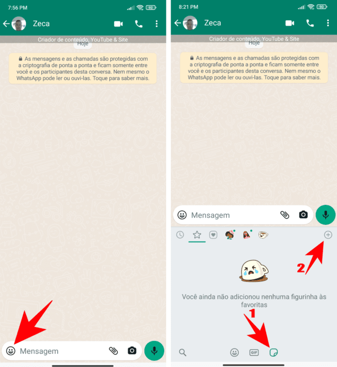 WhatsApp como apagar figurinhas salvas