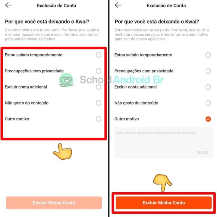Excluir conta do Kwai
