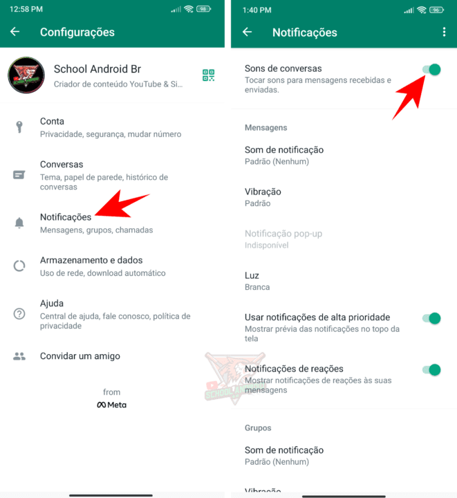 WhatsApp: sons diferentes em cada conversas