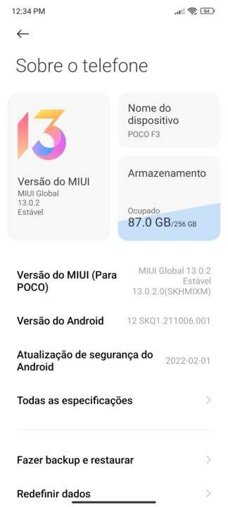 Poco F3 recebe MIUI 13 e Android 12, confira as novidades