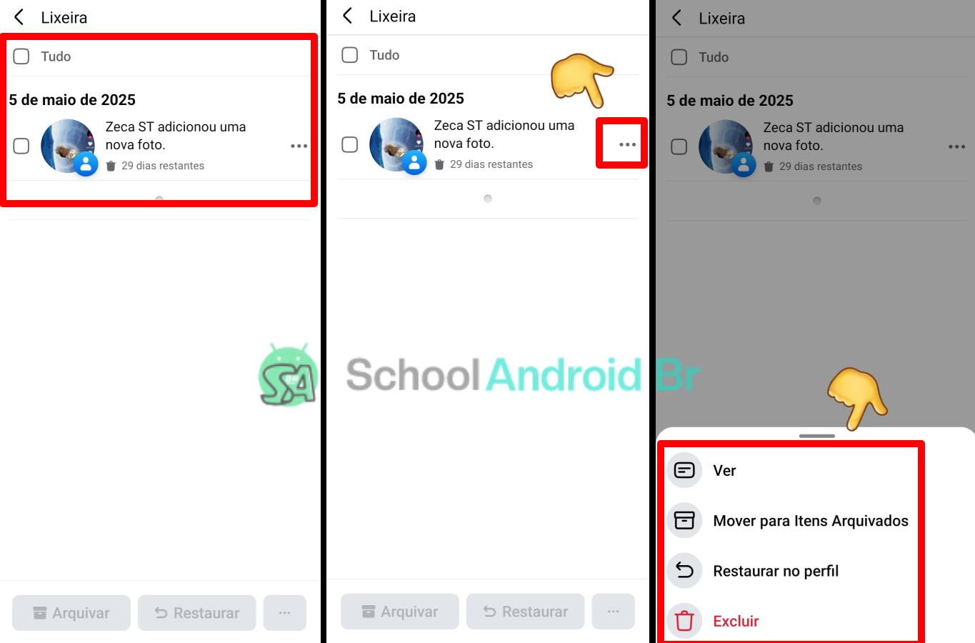 Como encontrar e usar a lixeira do Facebook: Guia - School Android Br Facebook itens arquivados lixeira