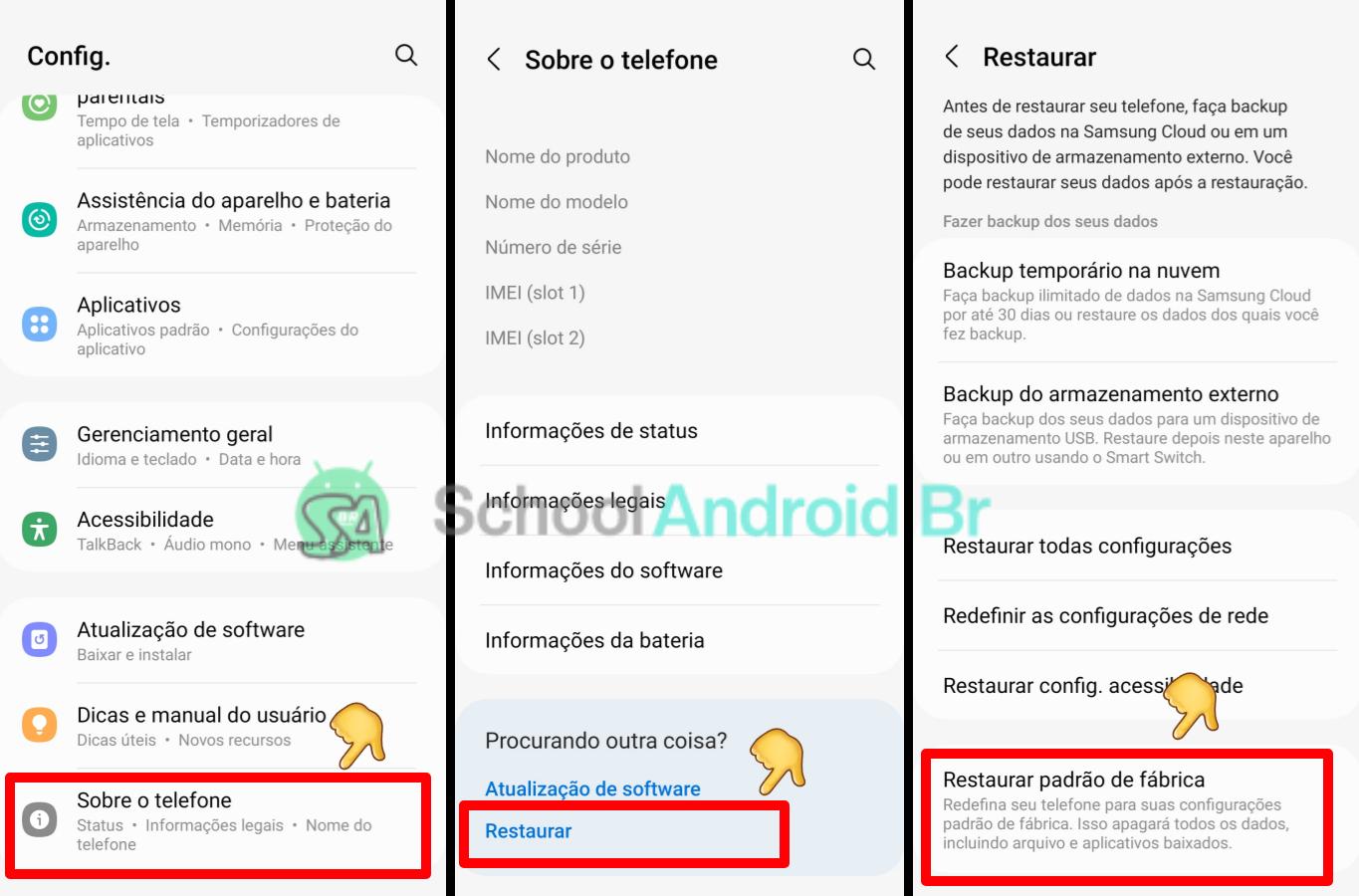 Como limpar a memória do celular: Guia com 7 passos - School Android Br Redefinir configurações de fabrica em celulares Samsung