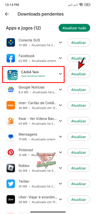 Caixa Tem como atualizar o aplicativo no celular Android