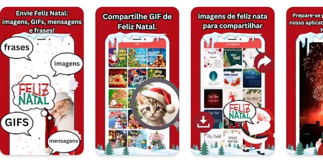 Aplicativos para enviar mensagens de natal e ano novo no Android - School Android Br Feliz natal mensagens captura de tela da Google Play