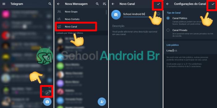 Como criar um canal ou grupo no Telegram: Guia - School Android Br Criar canal no Telegram