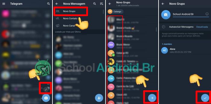 Como criar um canal ou grupo no Telegram: Guia - School Android Br Criar grupo no Telegram