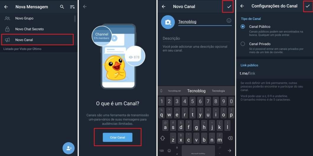 criar canal no Telegram