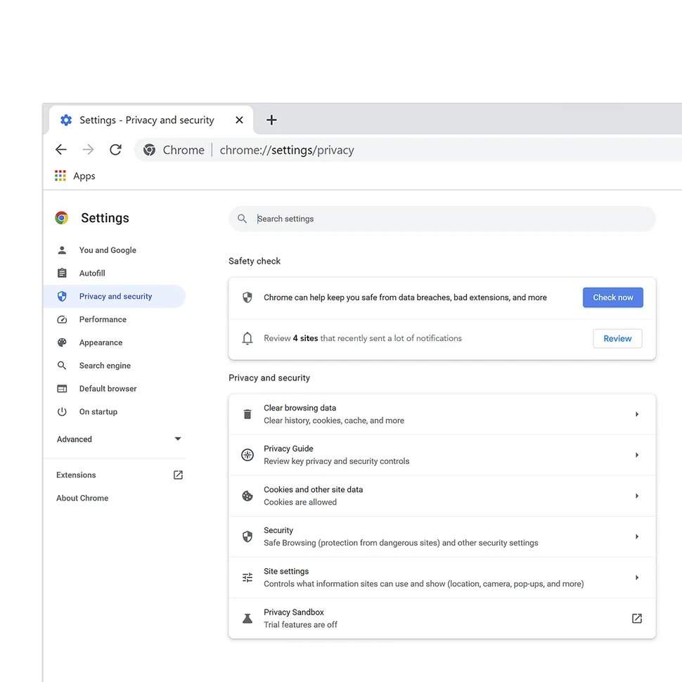 verificação de segurança do Google Chrome