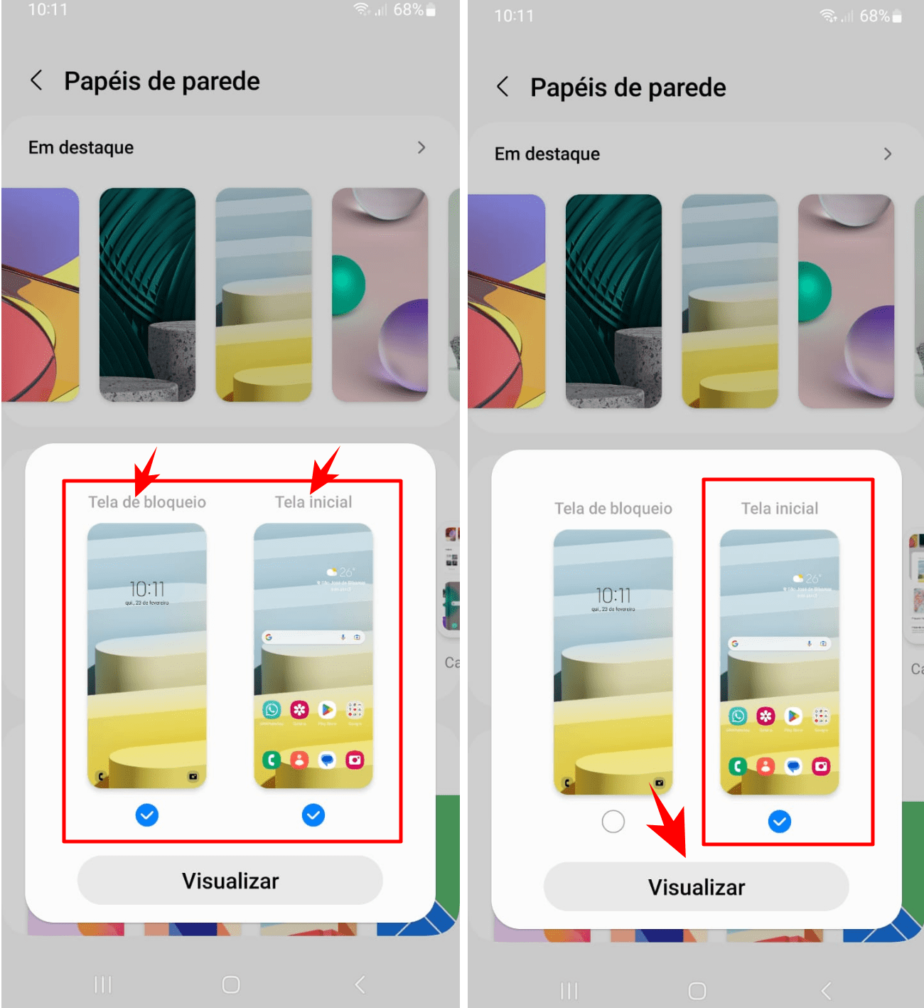 Como mudar o papel de parede do Android