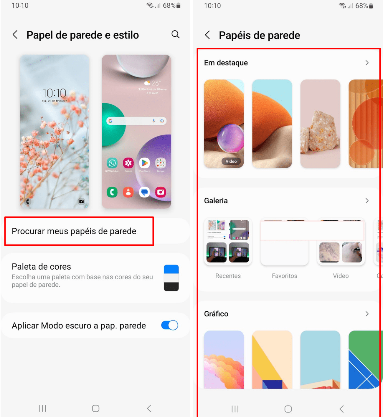 Como mudar o papel de parede do Android