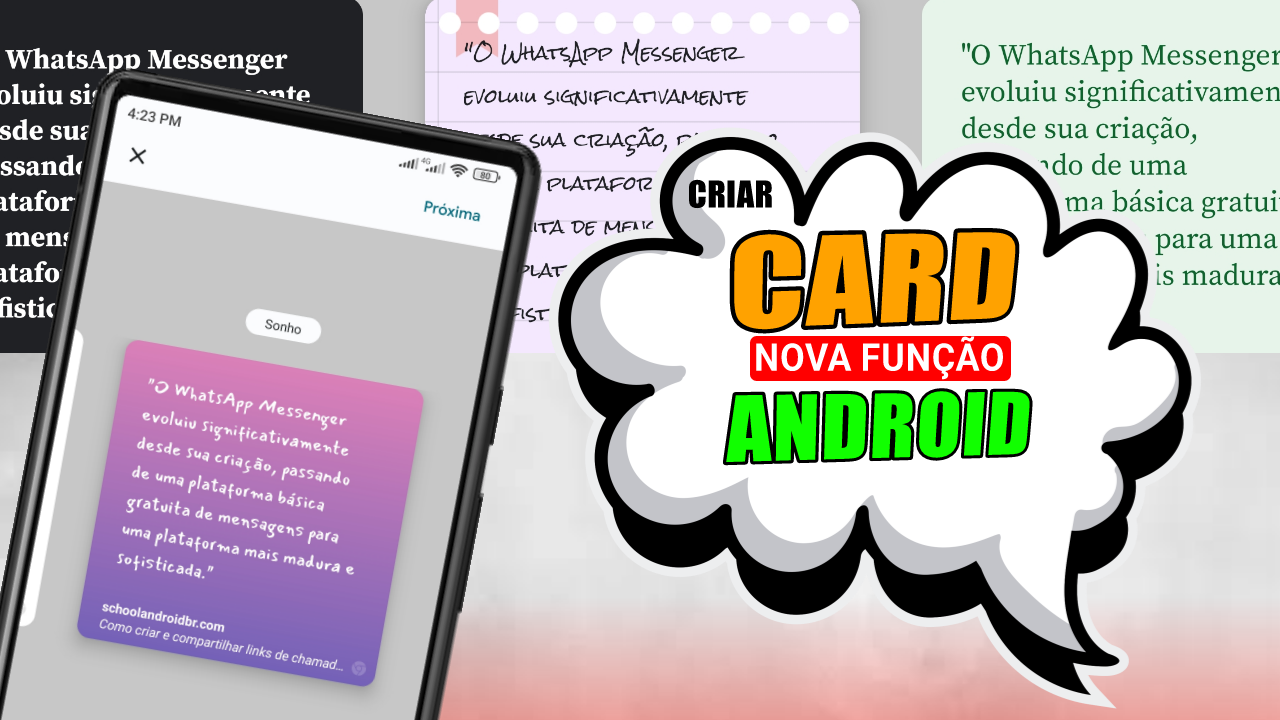 Como criar Card com texto copiado do Google