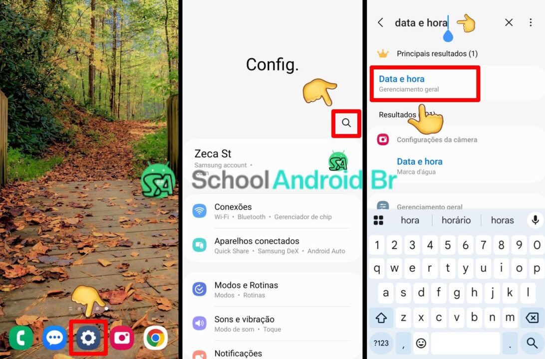 Configuração ajustar hora no Android