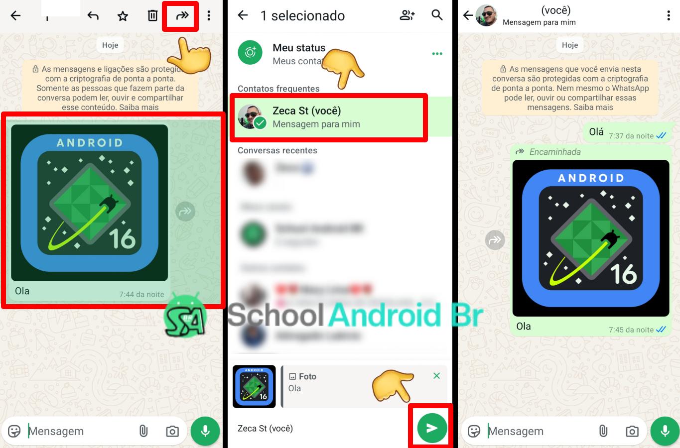 Como enviar mensagens para Si Mesmo no WhatsApp - School Android Br Enviar mensagem para si mesmo no WhatsApp