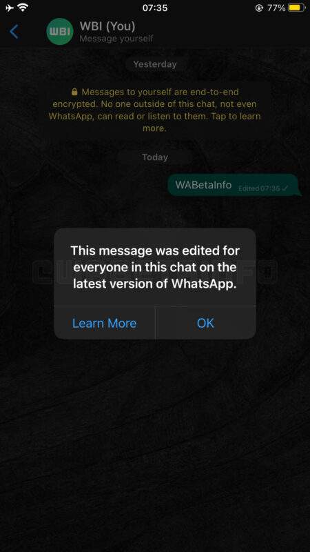 WhatsApp (beta) para iOS, o que há de novo? versão 23.6.0.74