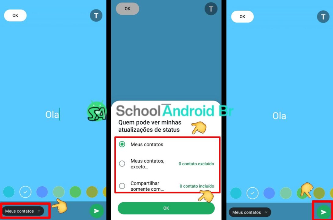 Como configurar a privacidade do status no WhatsApp: Guia - School Android Br WhatsApp aba atualizações status quem pode ver minhas atualizações de status