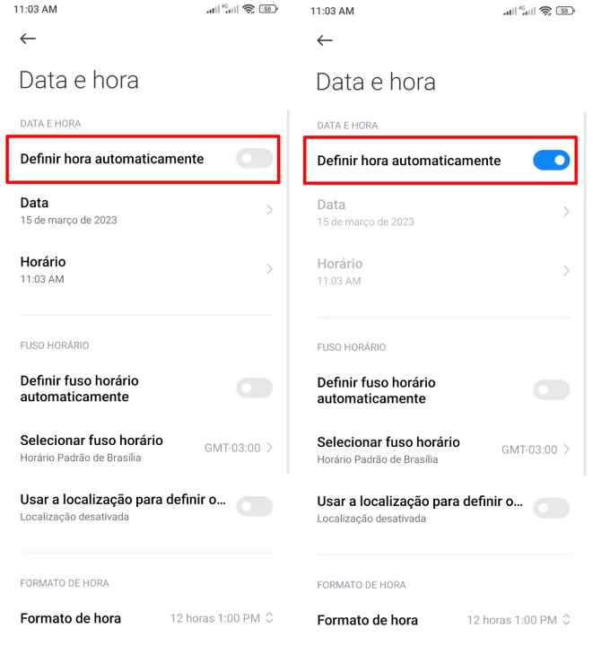 Como corrigir a detecção automática de hora do seu telefone