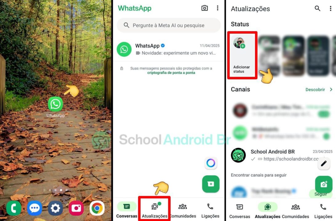 Como enviar áudio no Status do WhatsApp: Guia passo a passo - School Android Br como enviar áudio no status do WhatsApp