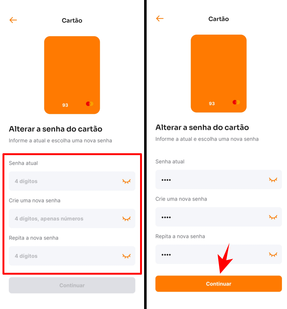 Como mudar a senha do cartão Inter pelo aplicativo