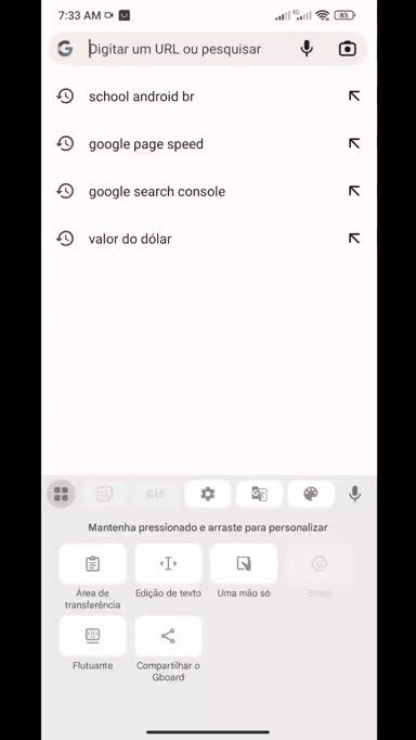 como personalizar blocos do Gboard