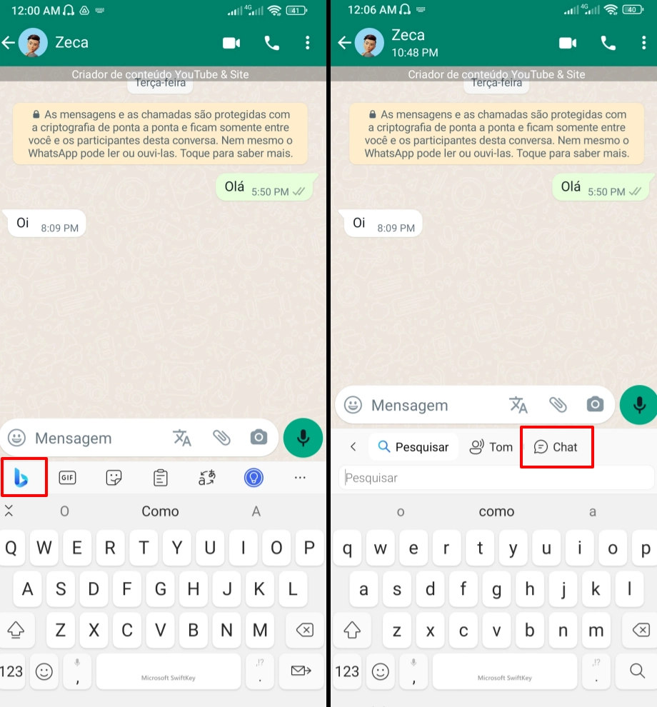 Como usar o Bing Chat no Teclado SwiftKey