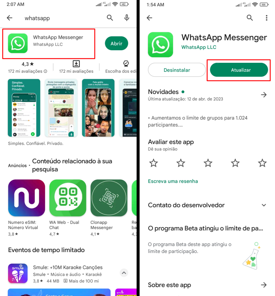 Como atualizar o WhatsApp