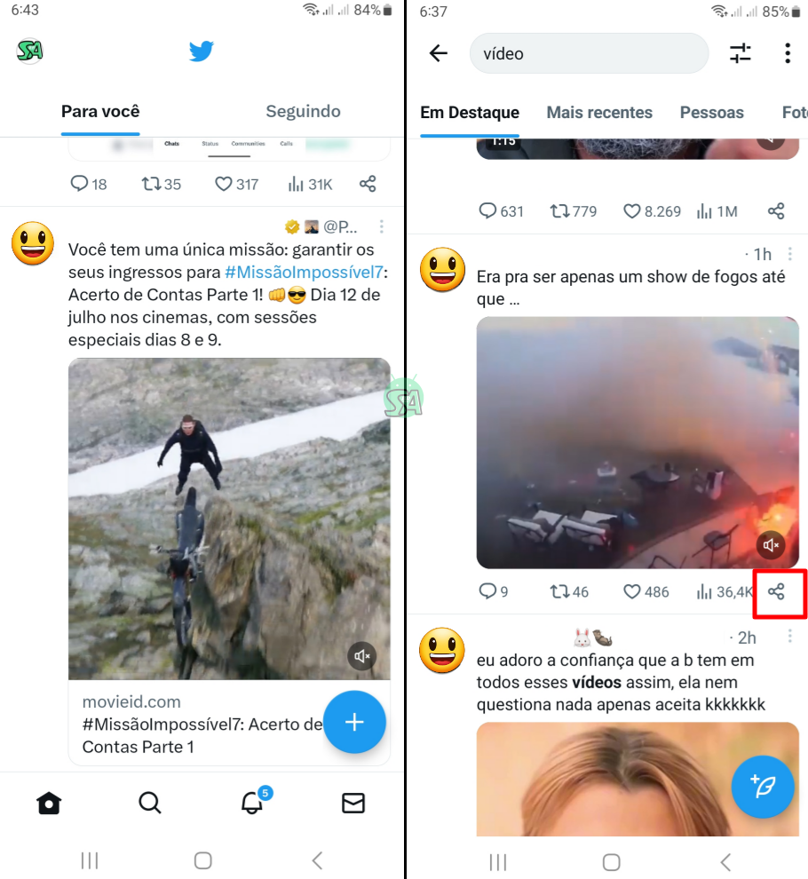 como baixar vídeos do twitter no Android