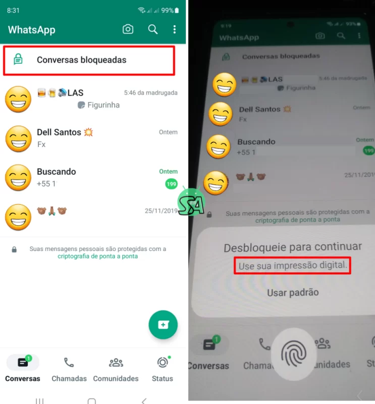 Como ocultar conversas no WhatsApp com biometria