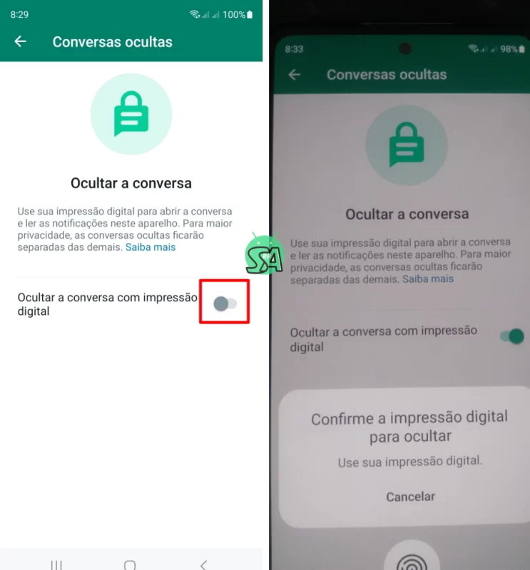 Como ocultar conversas no WhatsApp com biometria