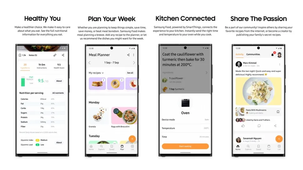 Samsung Food: Receitas personalizadas com IA para necessidades dietéticas