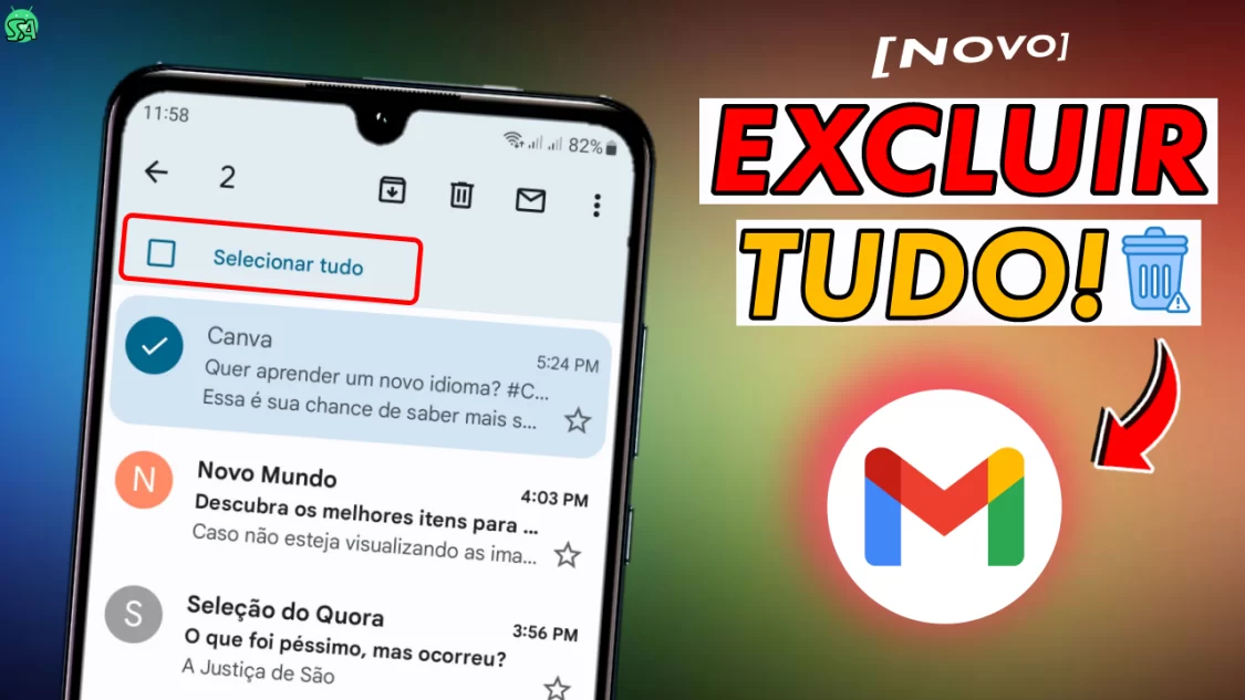 como apagar todos os e-mails pelo celular