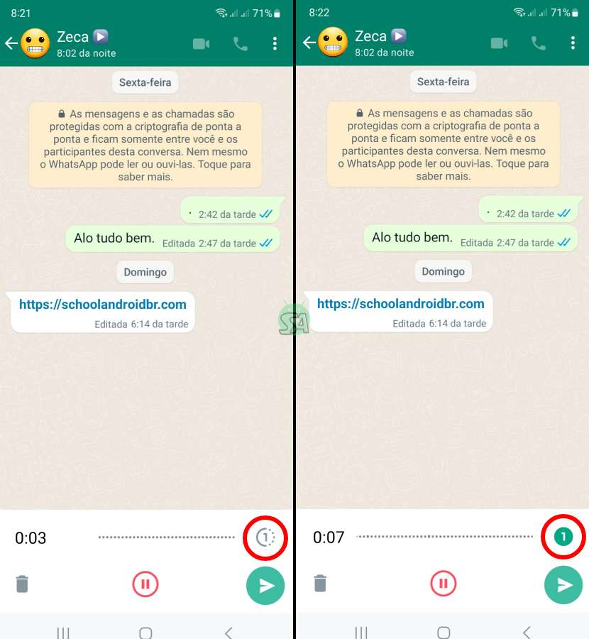 áudio com visualização única no WhatsApp