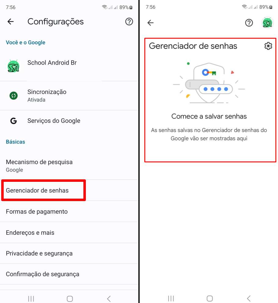 como ver as senhas salvas no google chrome no Android